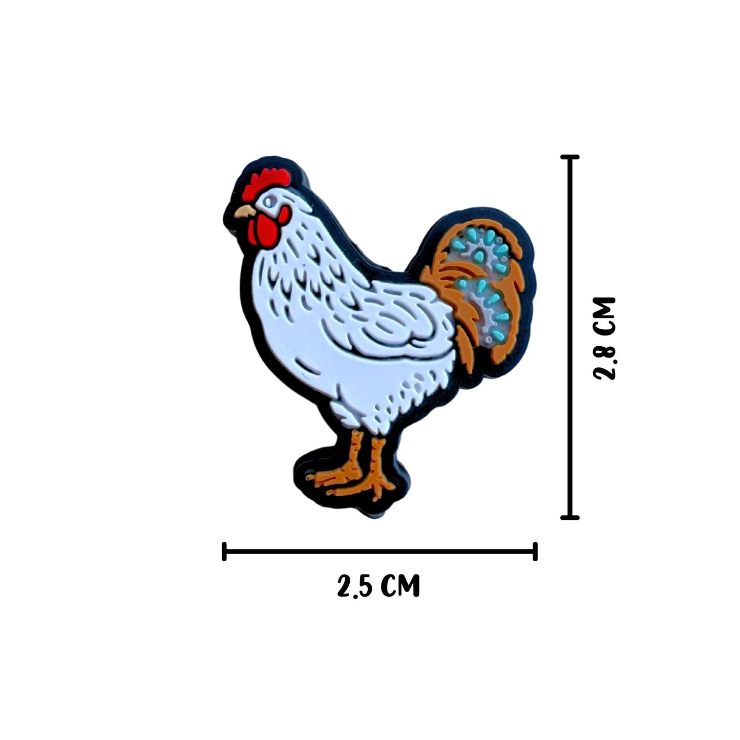 Chicken Hen Conch Teal Tail Feathers Farm Animal Silicone Focal Beads Bulk 12pk for Beadable Pens Keychains Dog Mom Freshie Hangers