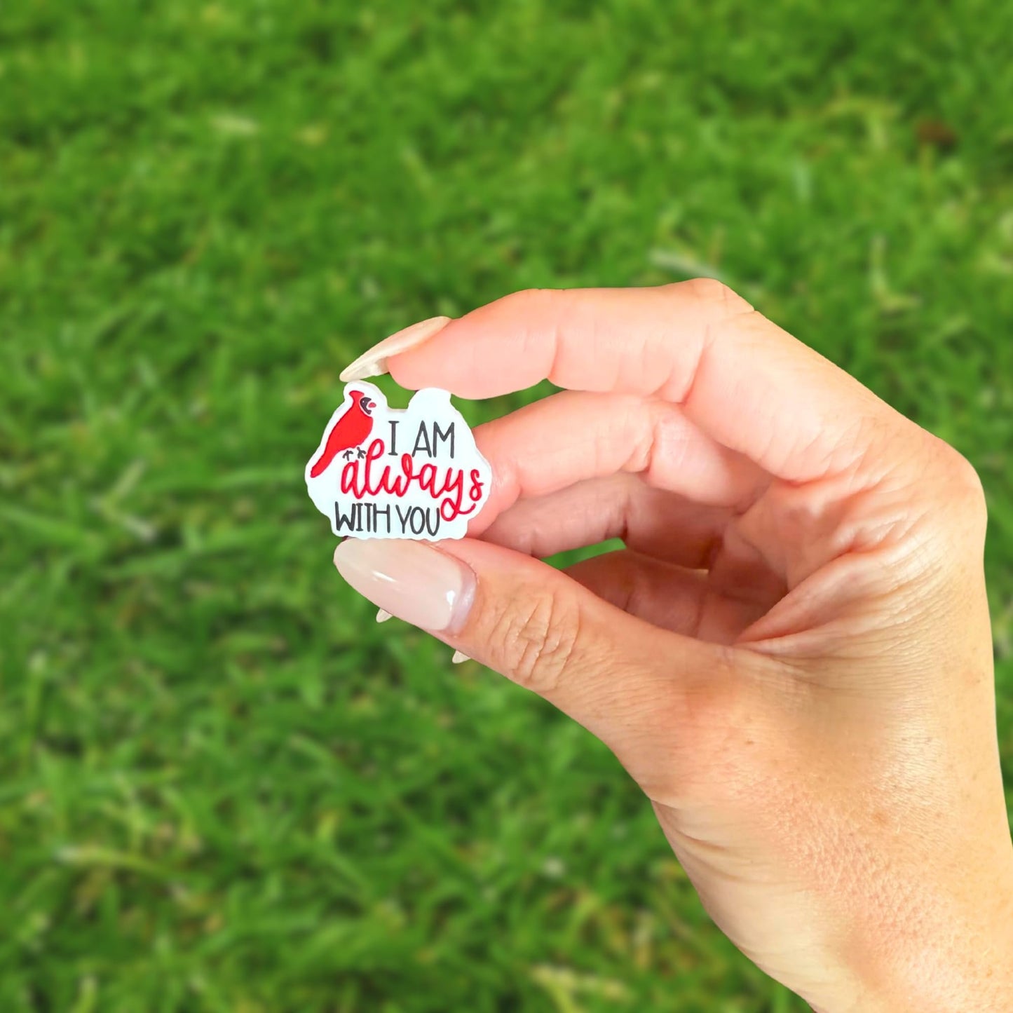 I Am Always with You Red Cardinal 12pk 3cm Silicone Focal Bead in Memory Bird Nature Charm for Beadable Pens Freshie Hangers Keychains DIY