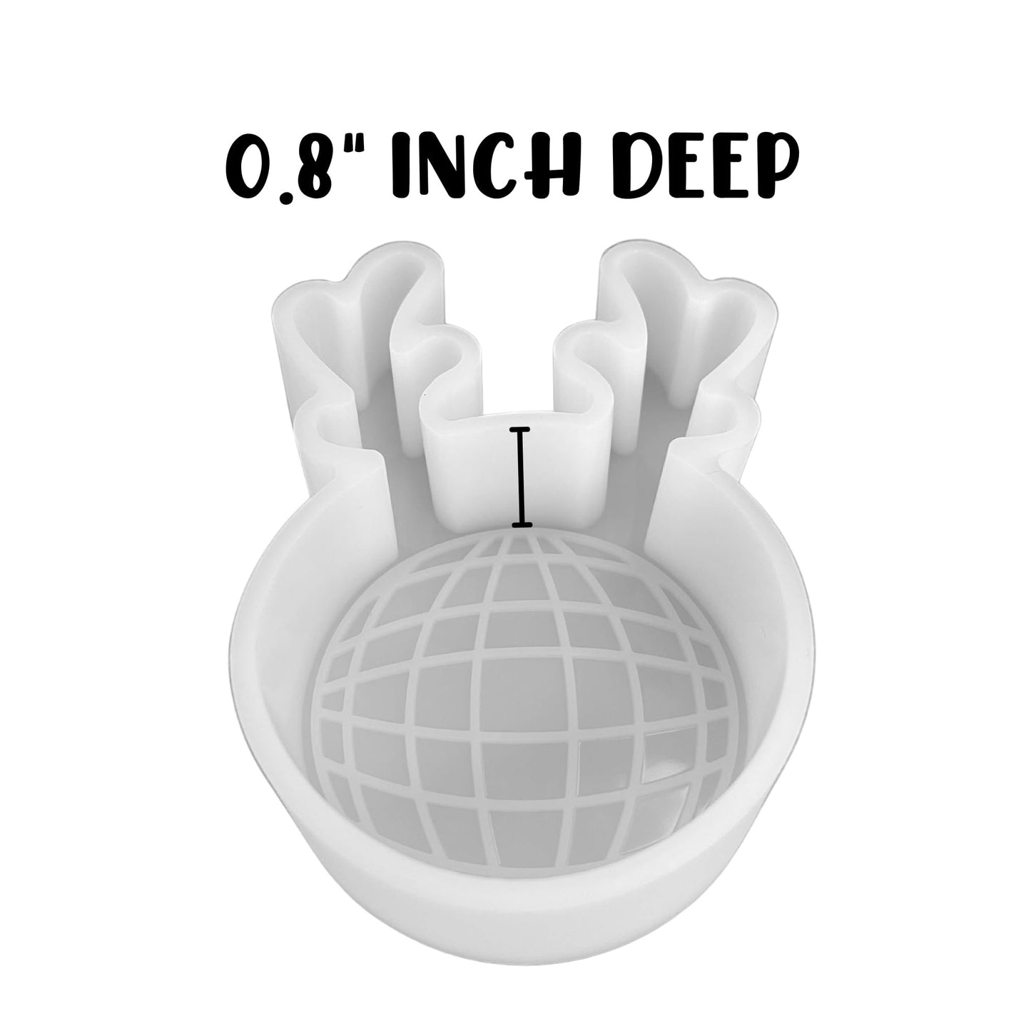 Reindeer Antler Disco Ball Christmas Rudolf Car Freshie Silicone Mold 2.7x4.1x0.8” Gnome Nutcracker Aroma Beads Oven Safe Holiday