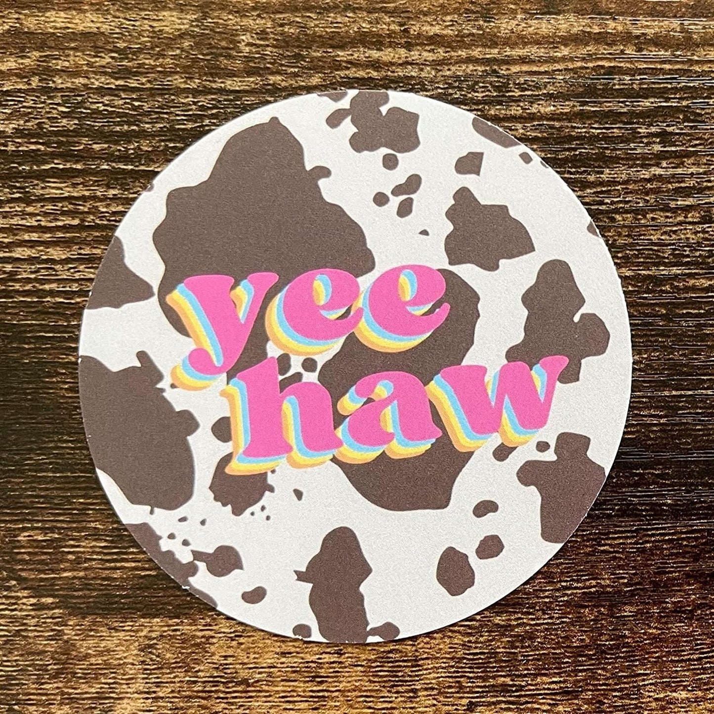 YeeHaw Cowhide Print Cardstock Cutouts for Freshies | 12 Pack | 2.5" Inch Circles | Freshie Supplies | Western Designs