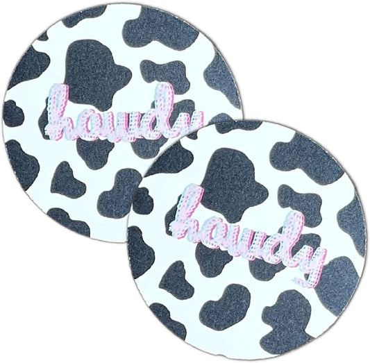 Howdy Cowhide Print Cardstock Cutouts for Freshies | 12 Pack | 2.5" Inch Circles | Freshie Supplies | Western Designs
