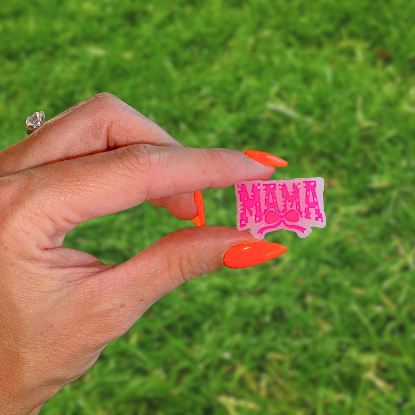 Bow Pink Mama Glow in The Dark Silicone Focal Beads 2.9cm 12pk Bulk Country Dog Cowgirl Hat Boots for Beadable Pen Keychain