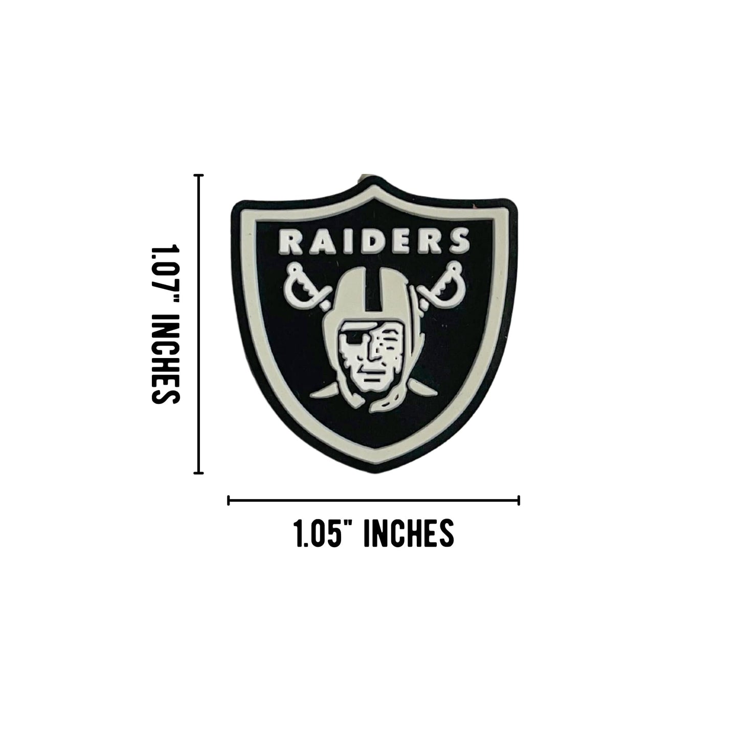 Las Vegas Focal Bead Sports Football 12pk 1.07” for Bulk Keychains Silicone Charm Beadable Pens Freshie Hangers Logo Black and White Game Day