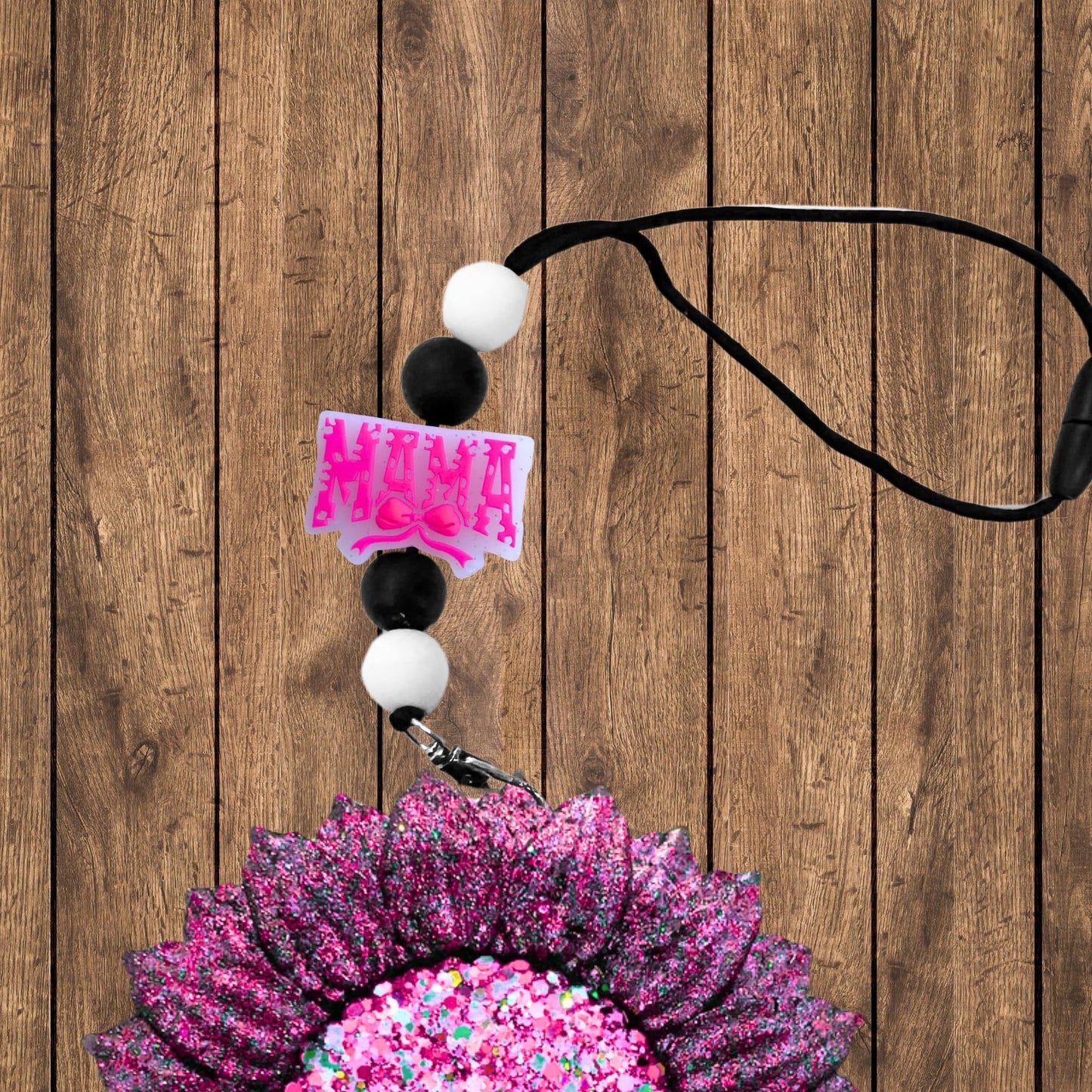 Bow Pink Mama Glow in The Dark Silicone Focal Beads 2.9cm 12pk Bulk Country Dog Cowgirl Hat Boots for Beadable Pen Keychain