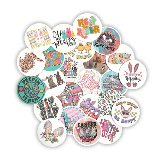 Easter Round Cardstock Freshie Cut Out Circles 3” | 24 pk Mixed | Bunny Peeple He is Risen Holiday Designs for Silicone Molds Circle for Resurrection Day Car Freshie