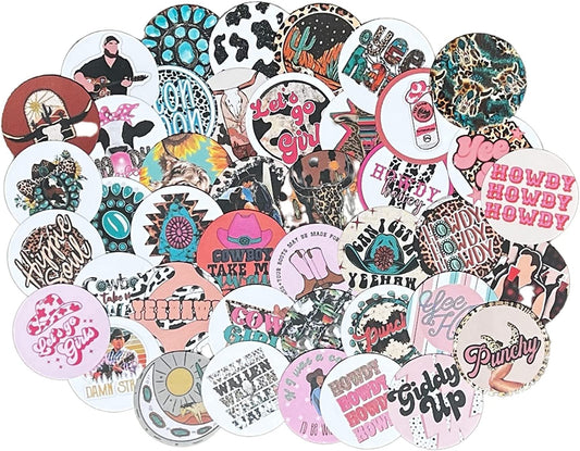 Freshie Cardstock Cutouts Rounds 2.5” inch for Freshies Random Mix | 32 pk | For Scented Aroma Beads Bake with Mold for Car Freshie Designs, Western, Cow, Leopard, Aztec, Howdy, Bull Skull