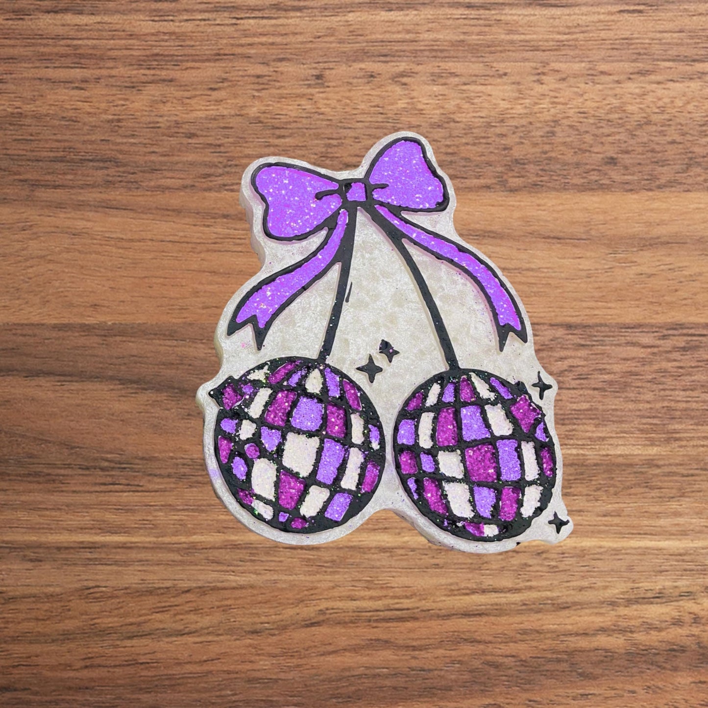 Disco Ball Cherries with Bow Silicone Freshie Mold 3.1x4” Cherry 90’s Retro Trendy Cowgirl Hat Aroma Beads Fragrance Wholesale