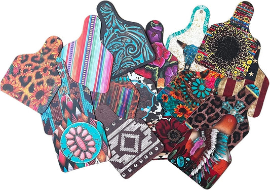 Cow Ear Tag Shaped Cardstock Freshie Cutouts For Jean Tag | 3.5 x 2.5” inches | Rounds Circles for Scented Aroma Beads Car Candle, for Quotes Designs Silicone Mold Western Bulk Bundle Men