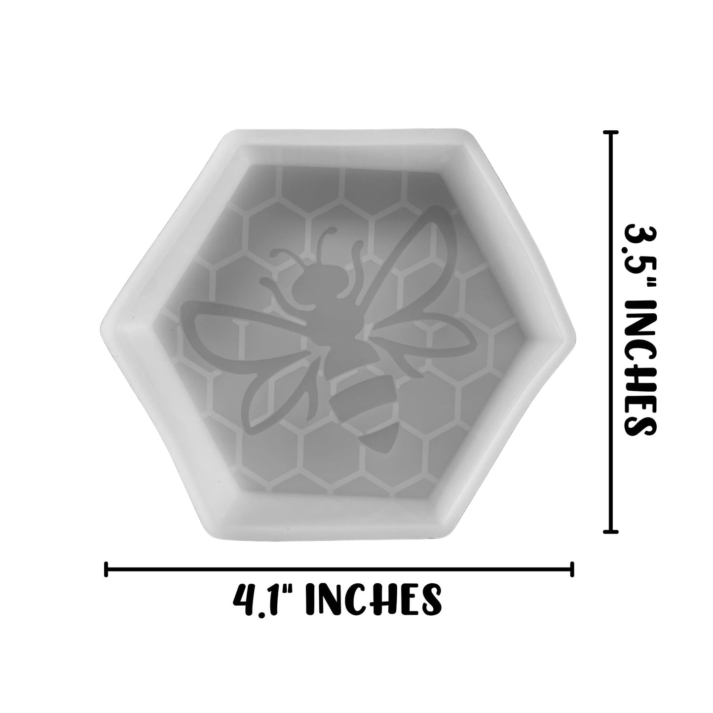 Honeycomb with Bee Car Freshie Silicone Mold 4.1x3.5x0.8” Bug Honey Insects Lover Summer Aroma Beads Scented Oven Safe