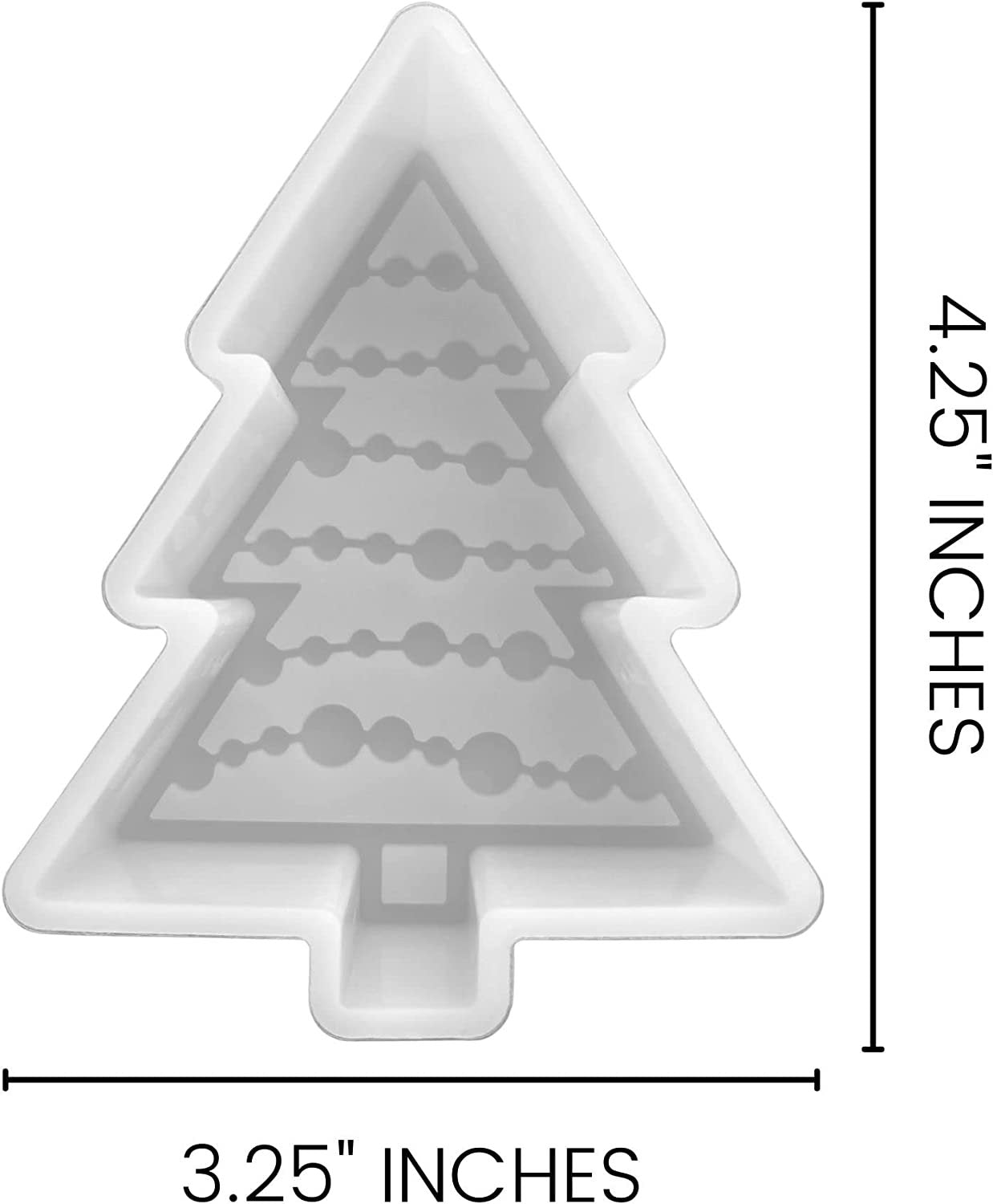 Christmas Tree Freshie Silicone Mold | 3.25" Wide x 4.25" Long x 1" Deep | Freshies, Silicone Mold for Epoxy, Resin, Car Candle| Christmas Tree with Lights for Scented Aroma Beads Holiday