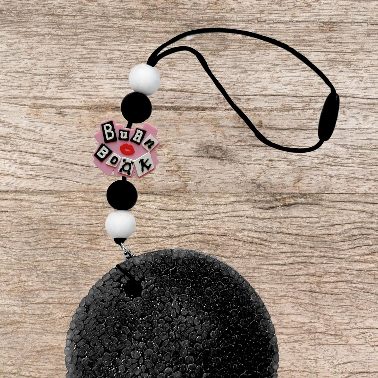 Burn Book Pink Silicone Focal Bead 12pk Bulk 1x1.2” Mean 90’s Retro Character Movie Lips Funny Beadable Pen Girls Keychain Letters