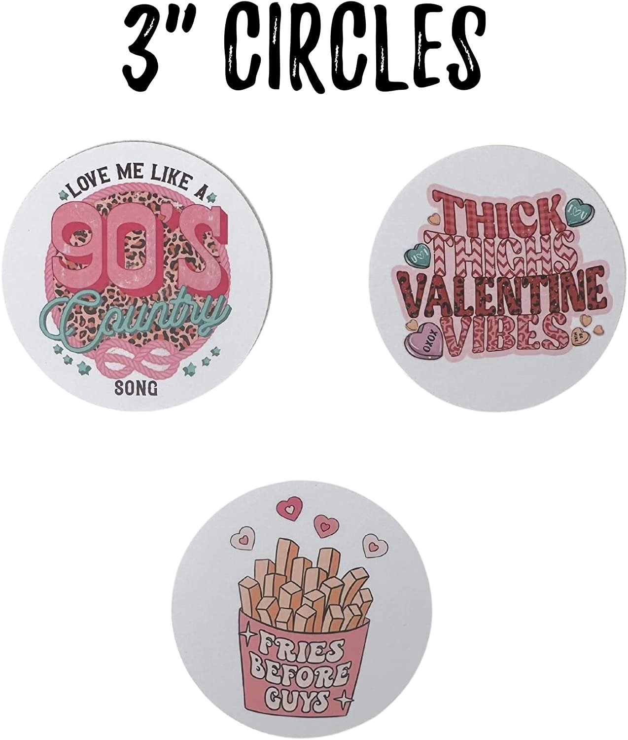 Valentine’s Day Round Cardstock Freshie Cut Out Circles 3” | 12 pk mixed | Hearts Love Valentine Conversation for Silicone Molds Circle for Valentines Day Car Freshie