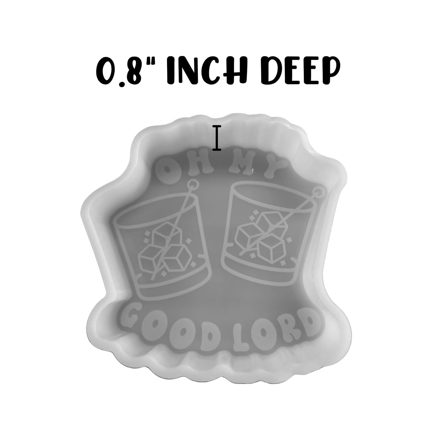 Oh My, Good Lord Double Shot of Whiskey Bar Song Car Freshie Silicone Mold 3.7x4x0.8” Glasses Two Steppin Song Lyrics Cocktail Drink