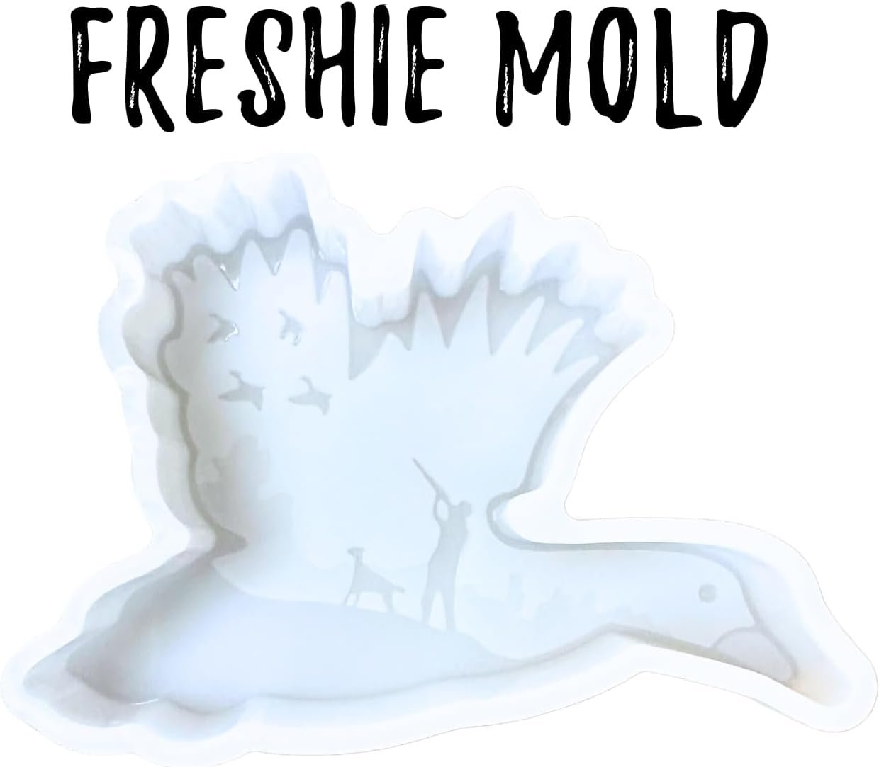 Duck Hunting Car Freshie Silicone Mold 2.75 x 4.25 x0.8” Hunter Manly Mallard Call Pheasant Heat Tolerant Oven Safe Bake 450 F for Scented Aroma Beads