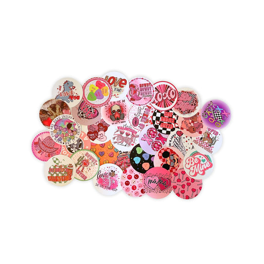 Anti-Valentine’s Day Valentine Circle Cardstocks for Freshie Cutouts 2.5” 32pk Mixed Heart Bulk Silicone Mold Conversation Supplies Aroma Beads Bake