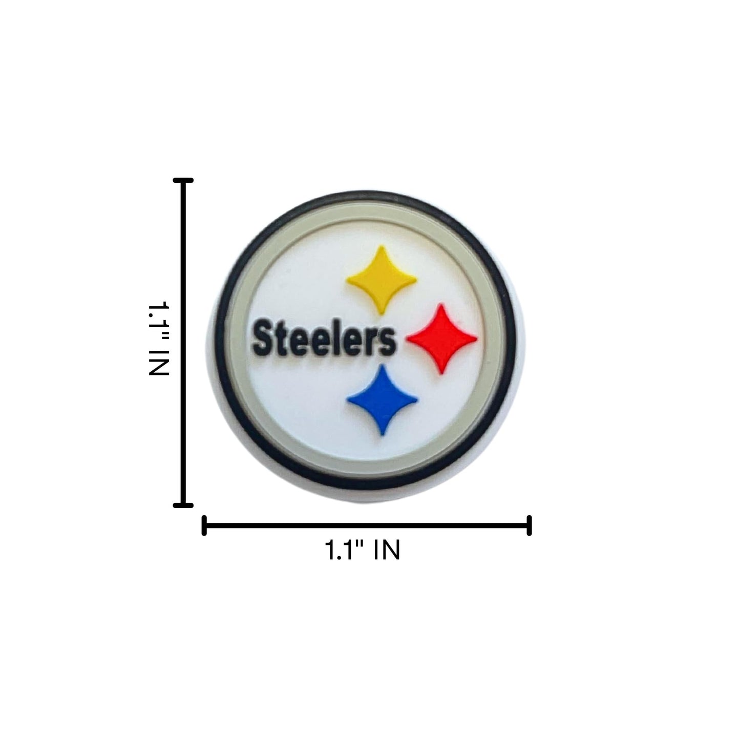 Pittsburgh Focal Bead Sports Football Logo 12pk 1.1” for Bulk Keychains Silicone Charm Steeler Beadable Pens Freshie Hangers Game Day Pro