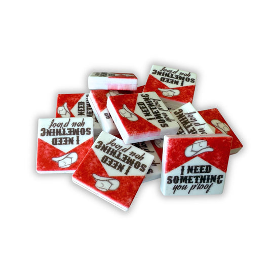 I Need Something You Proof Square Silicone Focal Bead 12pk 2.7cm Cigarette Pack Killer Cowboy Hat Morgan Song Lyric Quotes Country Music Famous Whiskey Bottle Freshie Beadable