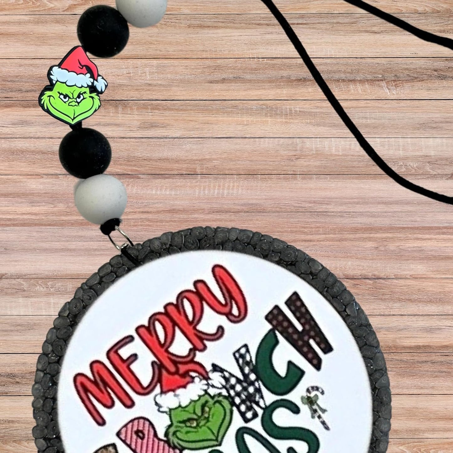 Grinch Silicone Focal Beads | 12 Mixed Pack Max and Mean One for Freshie Hanger Christmas Cardstock Rounds Beadable Makeup Brushes Charms Holiday Beaded Pens Dog Green