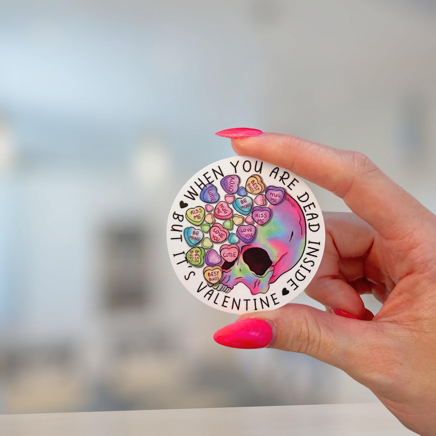Anti-Valentine’s Day Valentine Circle Cardstocks for Freshie Cutouts 2.5” 32pk Mixed Heart Bulk Silicone Mold Conversation Supplies Aroma Beads Bake