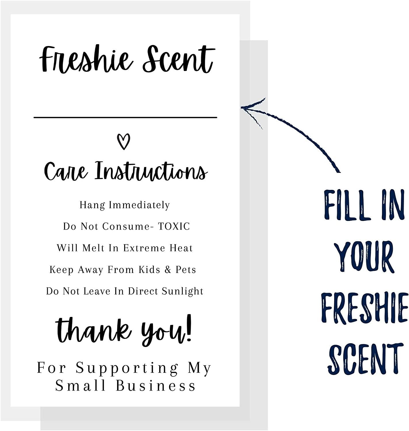 Freshie Label Stickers | 30 Pack | 2x3.5" inches Stickers | Freshies Supplies for DIY Crafts for use with Freshies Supplies, Beads and Silicone Molds, Freshies Scent Labels | White Background Design