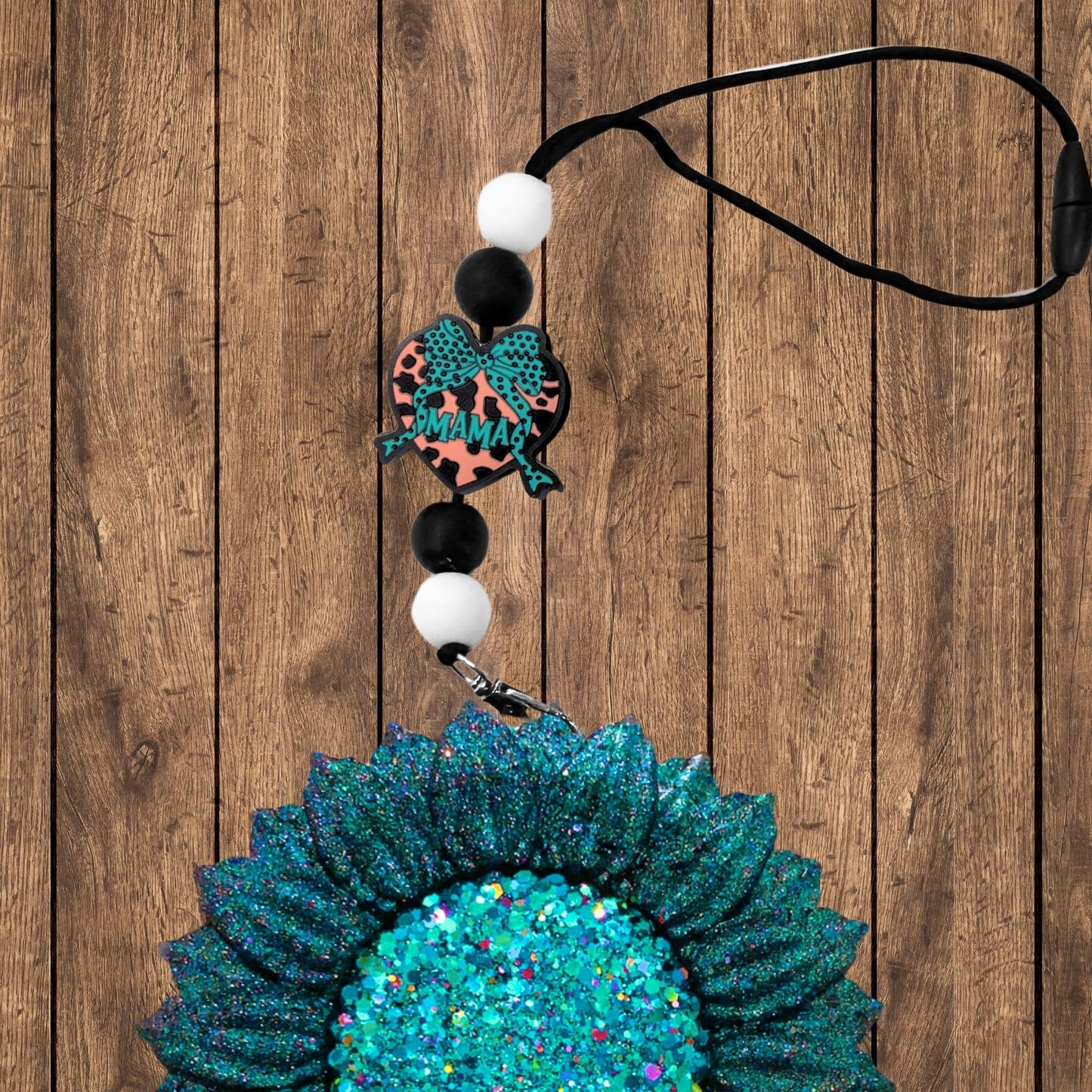 Bow Cow Print Western Style Mama and Heart Shaped Silicone Focal Bead 3cm 12pk Mixed Colors 4pcs Each Design Dog Mom for Beadable Pens Keychains Freshie Hangers