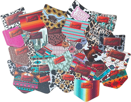 Pocket Shaped Cardstock Freshie Cutouts For Jean Pocket Tag | 3.25 x 2.6” inches | Rounds Circles for Scented Aroma Beads Car Candle, for Wrangle Silicone Mold Western Bulk Bundle Men