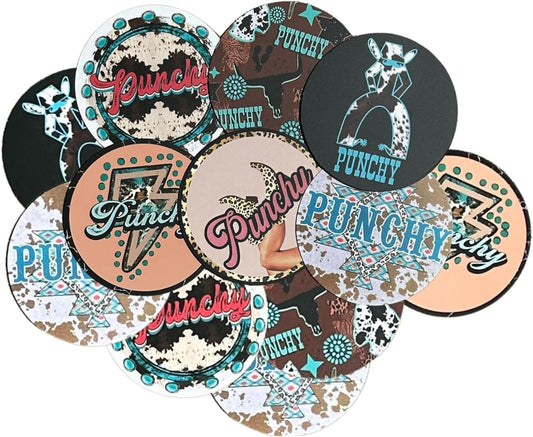 Lashicorn Punchy Freshie Cardstock Cutouts Rounds 2.5” inch | 12 pk Mixed Scented Aroma Beads Bake for Car Freshie Designs Inserts Country Western Cowgirl