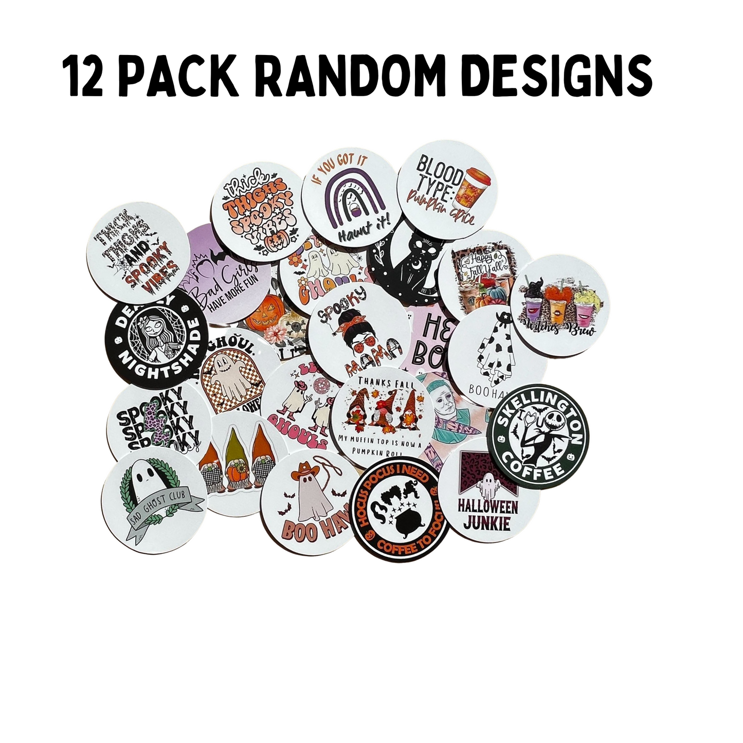 Fall/Halloween Freshie Cardstock Cutouts Rounds Random Mix | 12 pk