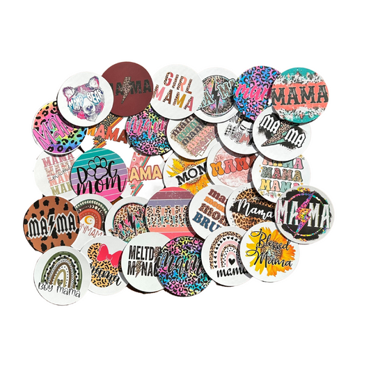 Mama/MOM Cardstock Cutouts Rounds Random Mix | 12 pk