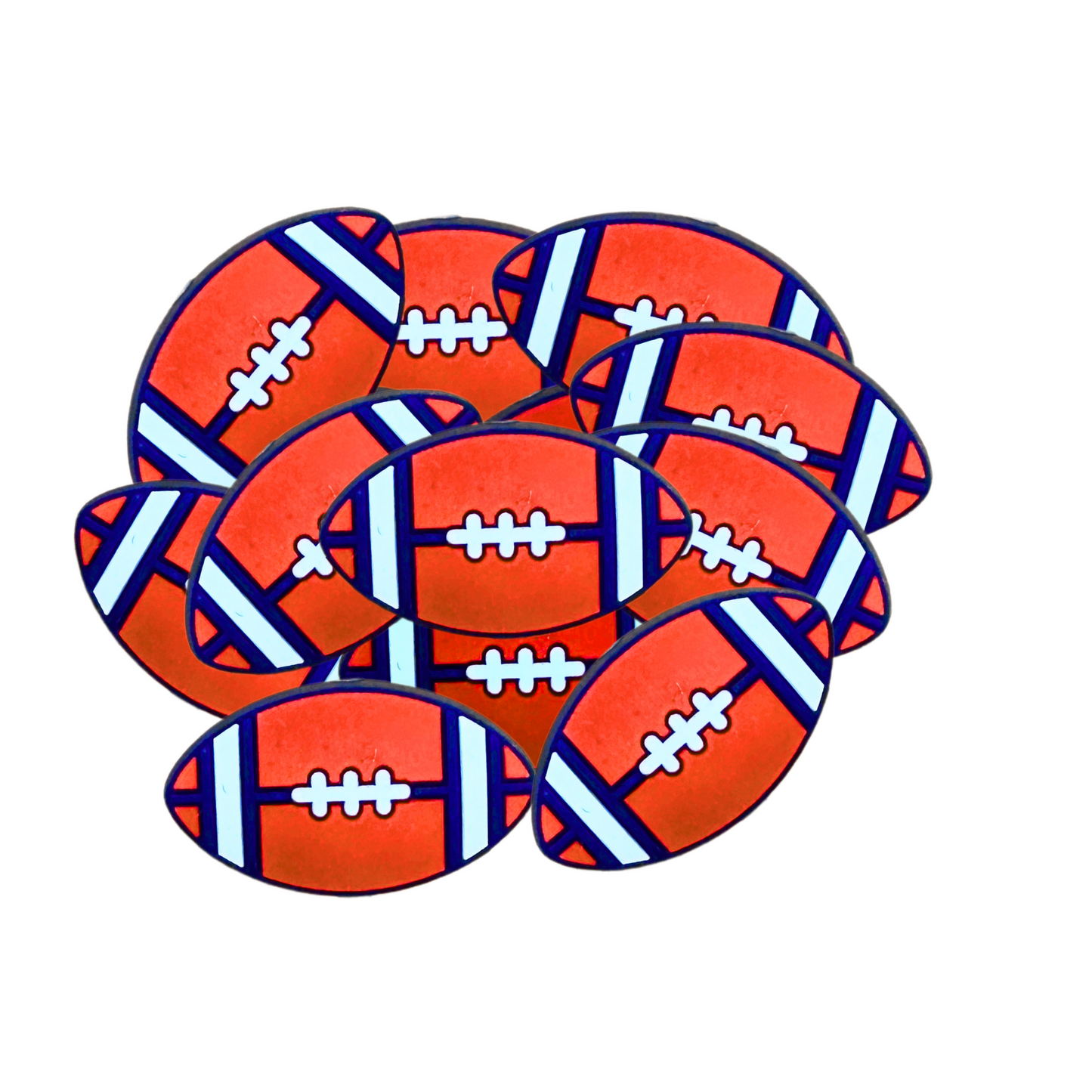 Football Silicone Focal Bead | 12 Pack