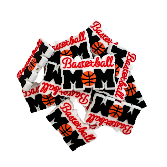 Basketball  Mom Silicone Focal Bead | 12 Pack