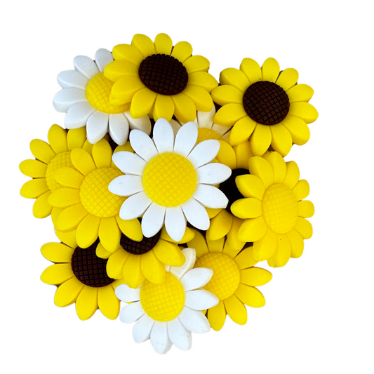 Sunflower Silicone Focal Bead Set | 12 Pc Mixed Pack