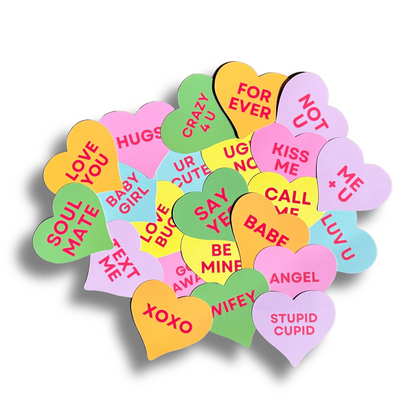 Conversation Hearts Freshie Cardstock Cut Outs 25 pk