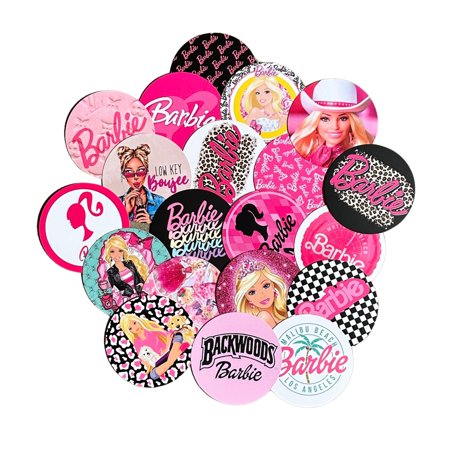 Pink Fashion Doll Freshie Cardstock Cutout Rounds | 20 pk