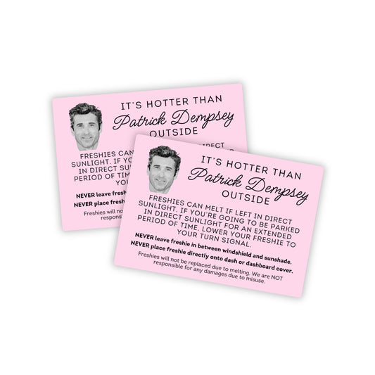 Hotter Than Patrick Freshie Stickers Dempsey | 3x4” 250 pcs/roll Car Scent Instruction Warning Labels