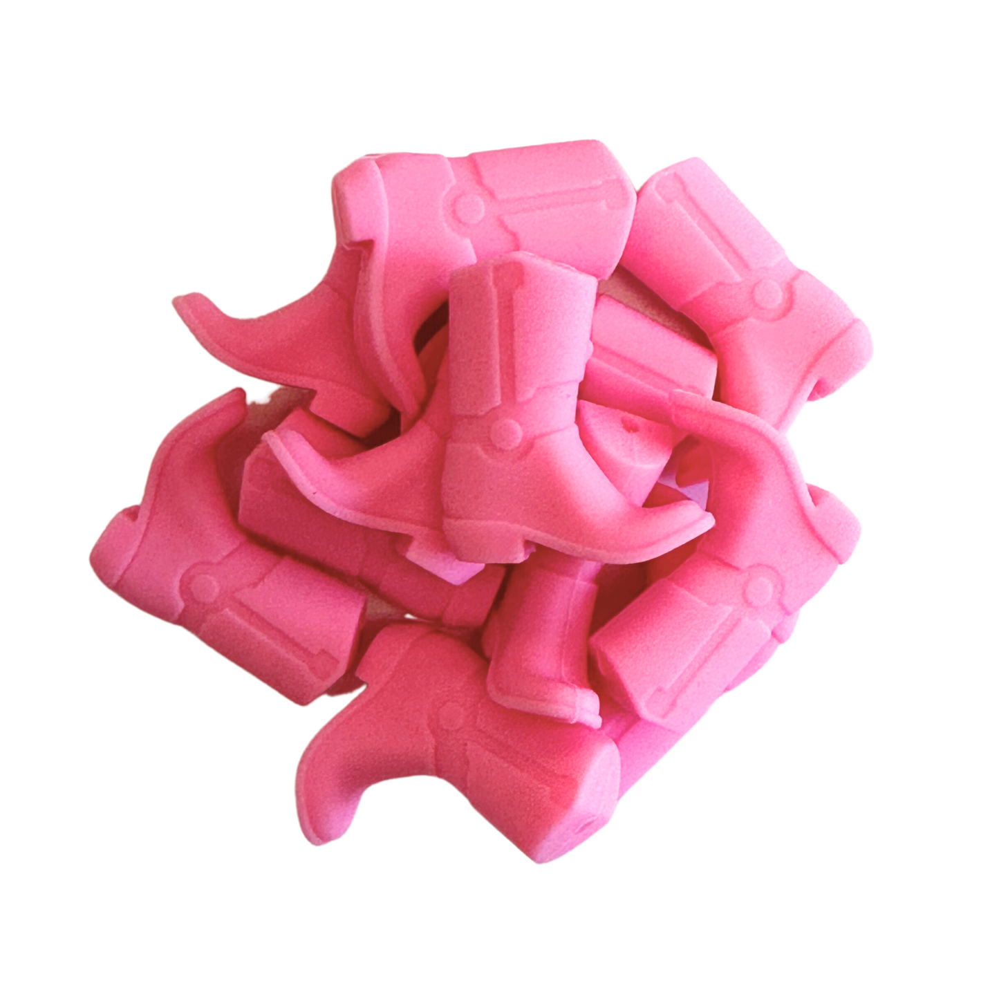 Pink Cowboy Boots Silicone Bead| 12 pk