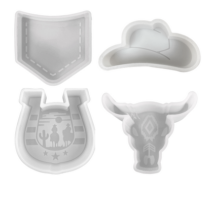 Western Theme Silicone Mold 4 pk