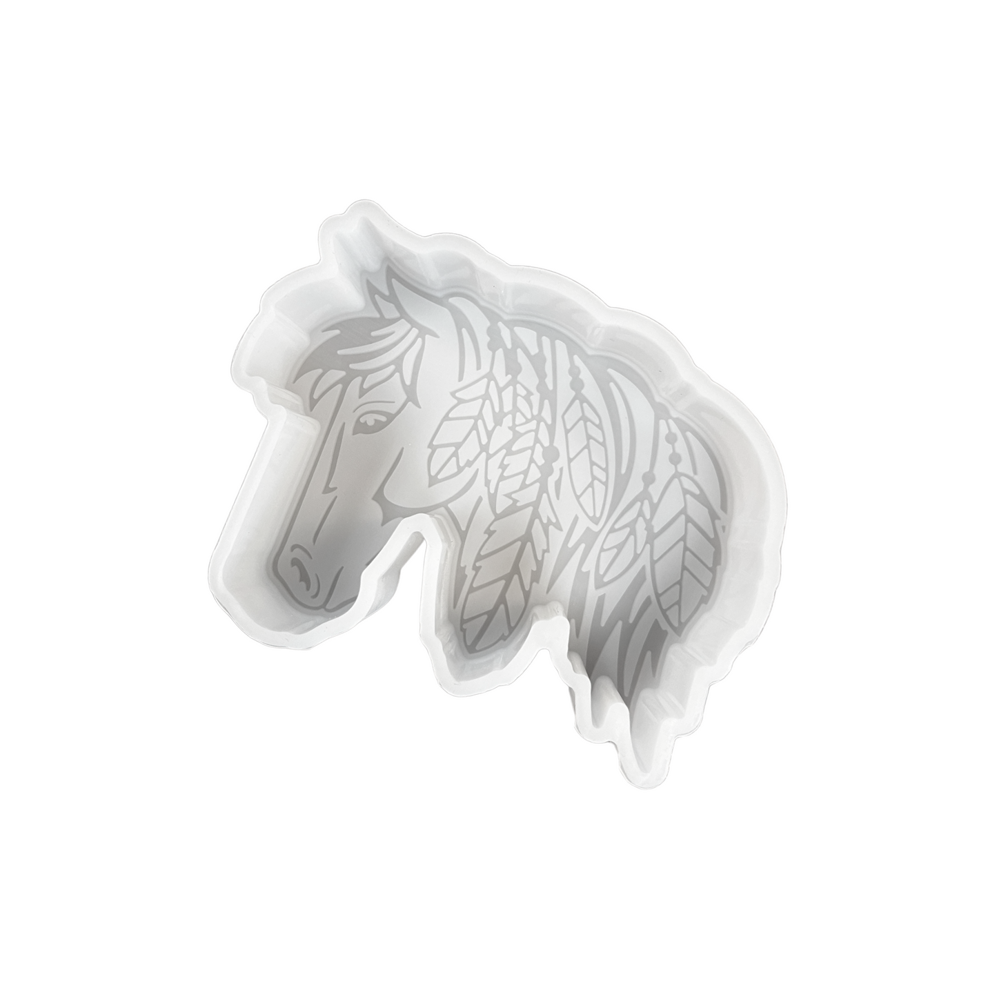 Horse Boho with Feathers Silicone Mold