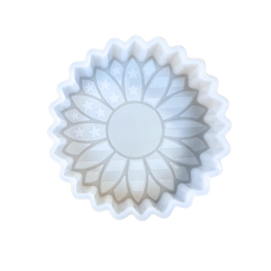 American Flag Sunflower Freshie Silicone Mold 4 x 4 x 0.8”