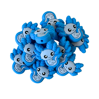 Axolotl Focal Beads Silicone Blue | 12 pk