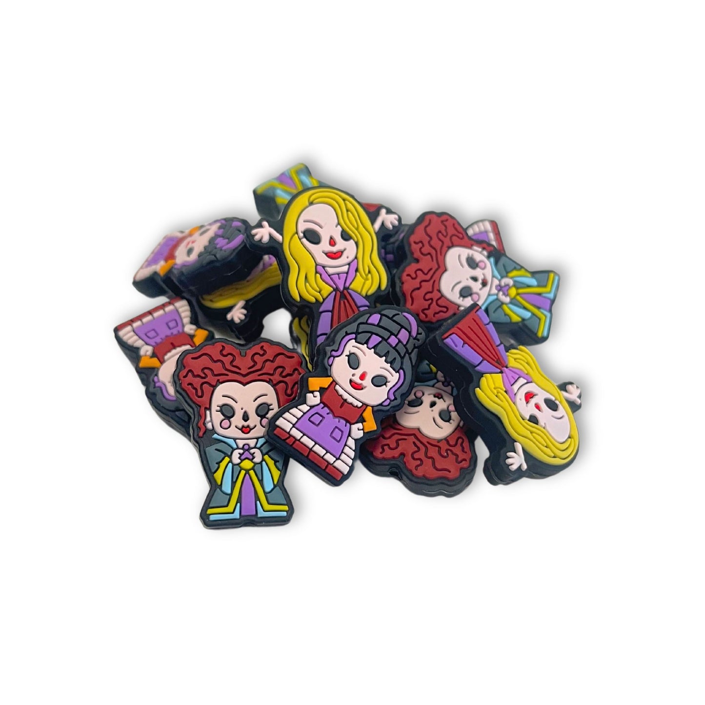 3 Witches Sisters Hocus Halloween Silicone Focal Beads 12pk