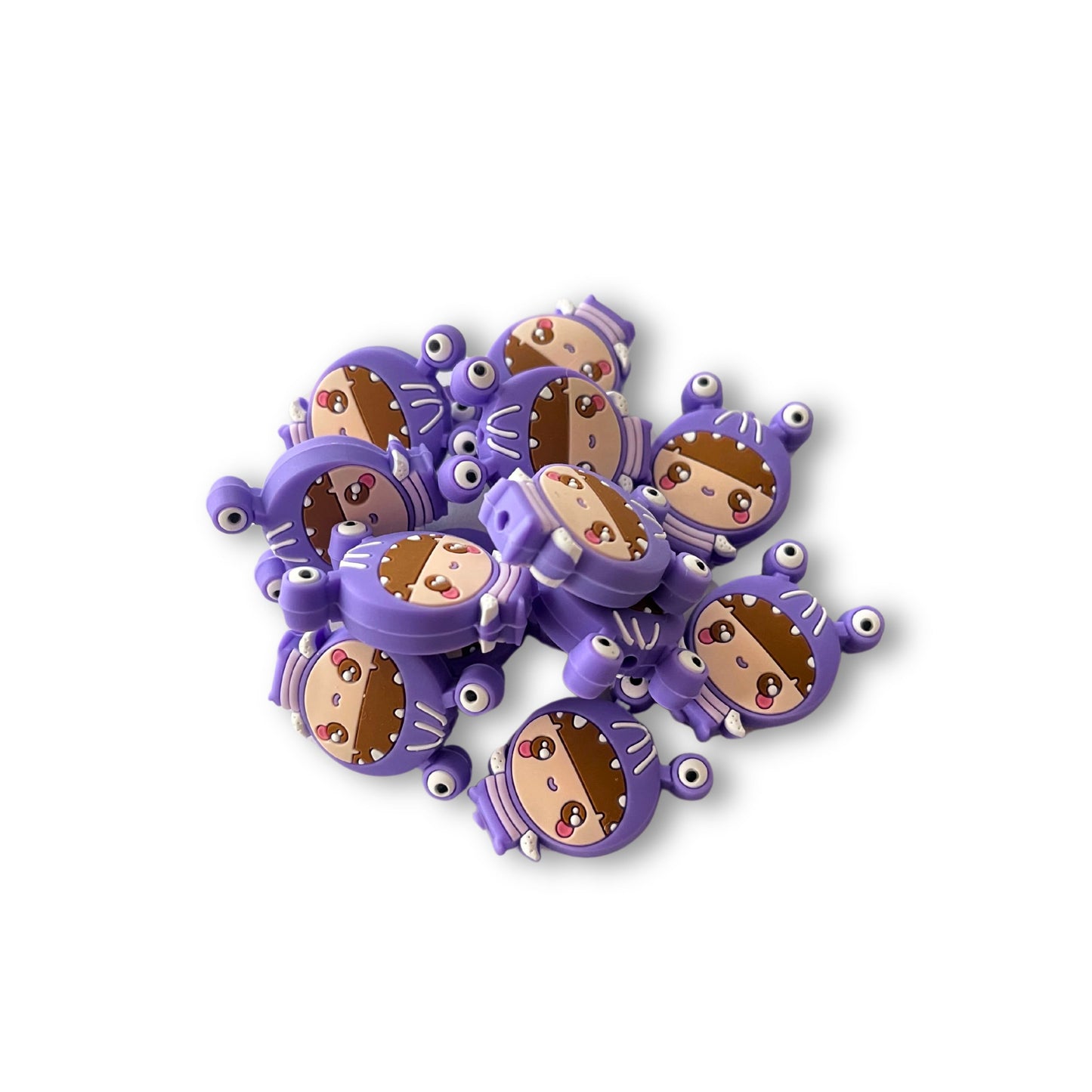 Monster Movie Character Purple Boo Silicone Focal Bead 12 pk