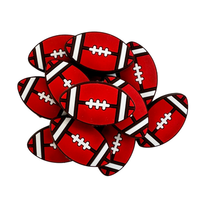 Football Silicone Focal Bead | 12 Pack