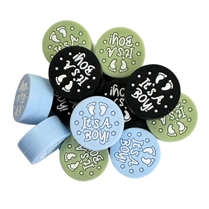 It’s A Boy Silicone Focal Bead Set | 12 Pc