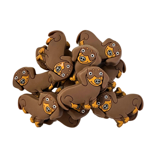 Dachshund Dog  Silicone Bead| 12 pk