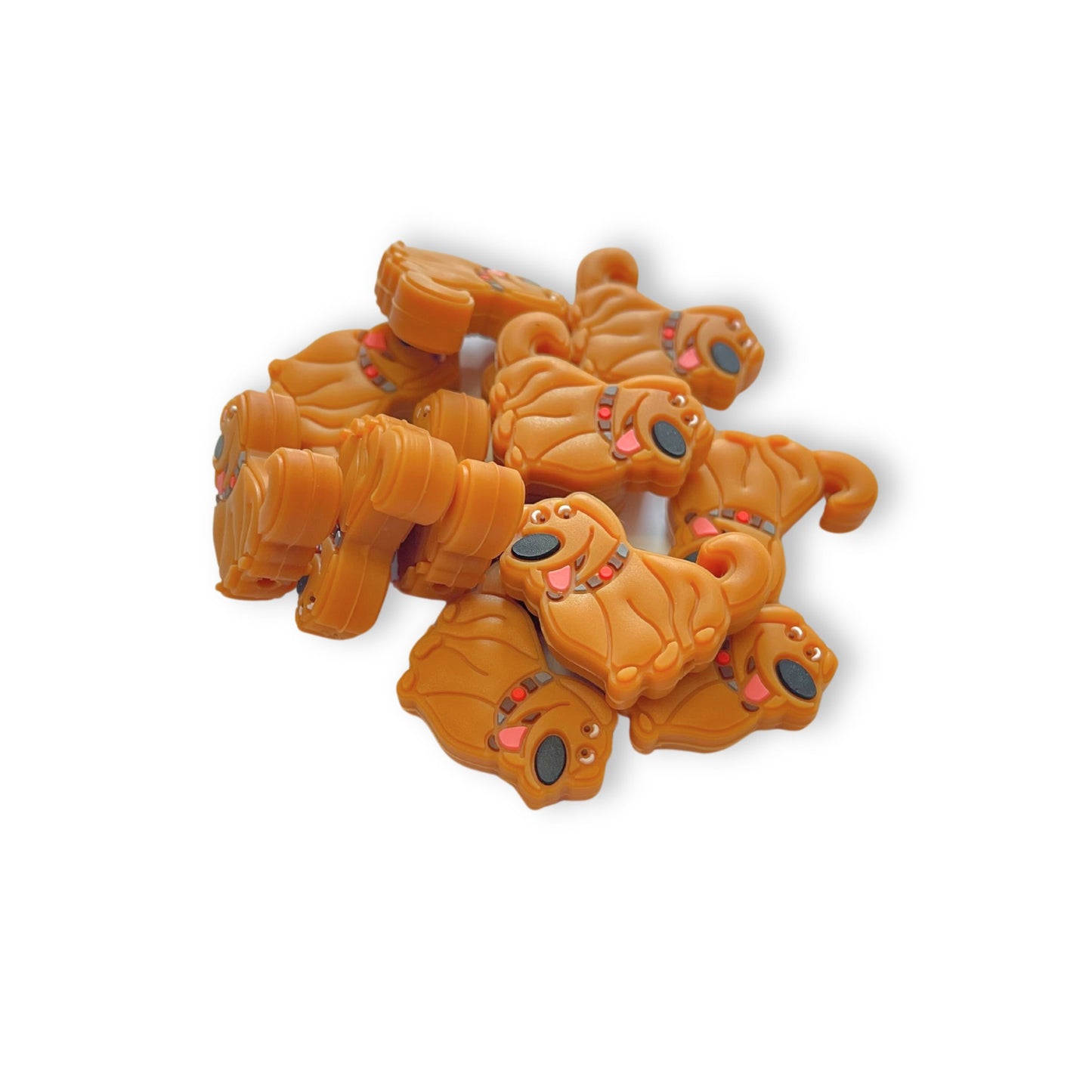 Dug Brown Dog Lab Pet Animal Lover Focal Silicone Bead 12 pk