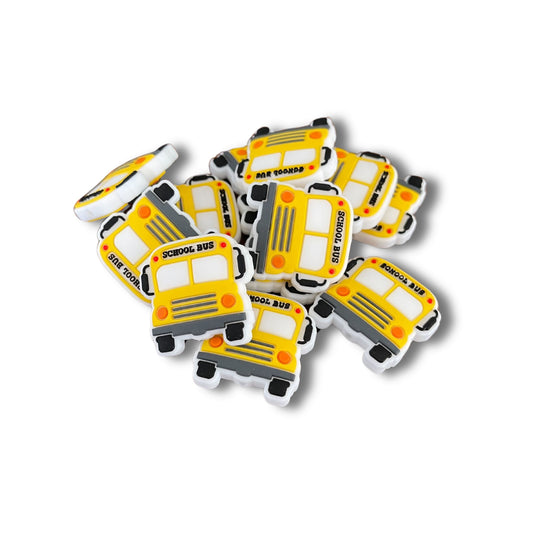 Yellow School Bus Silicone Focal Bead | 12pk