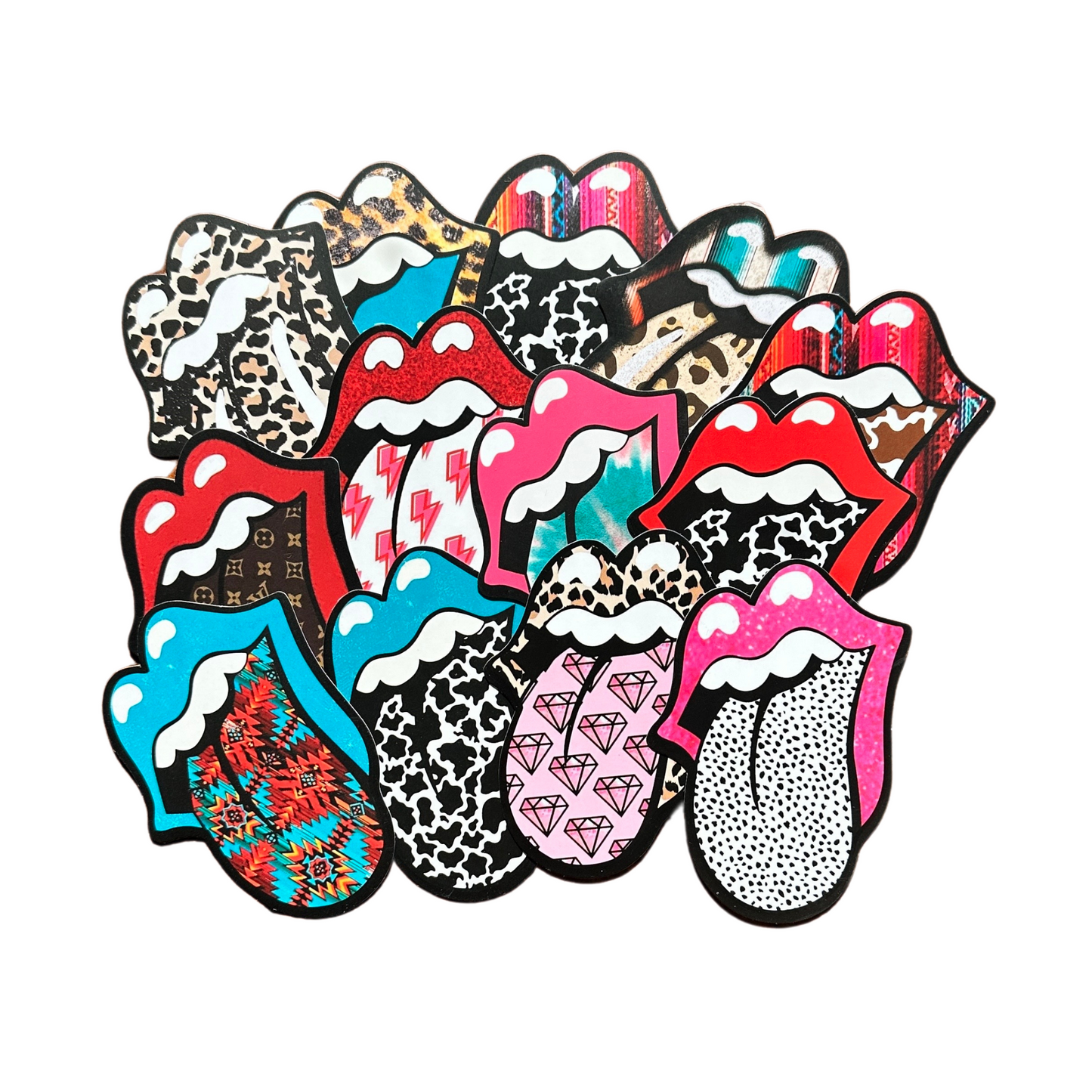 Mouth with Tongue Kiss Freshie Cardstock Cutouts | 13 pk 2.5 in X3.8 in