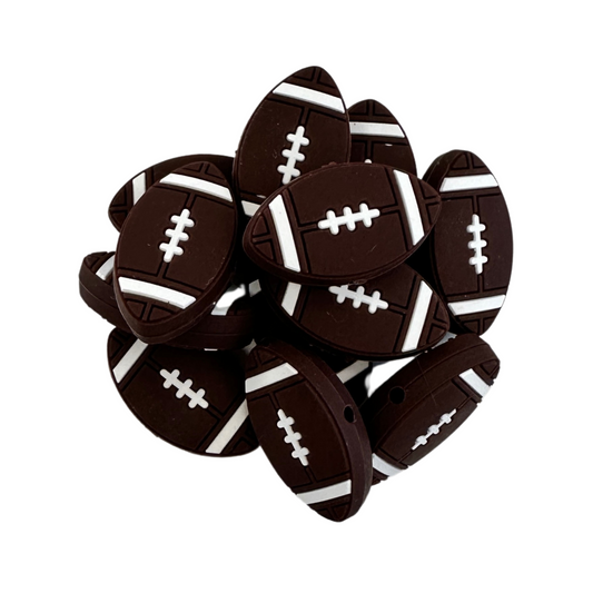 Football Silicone Focal Bead | 12 Pack