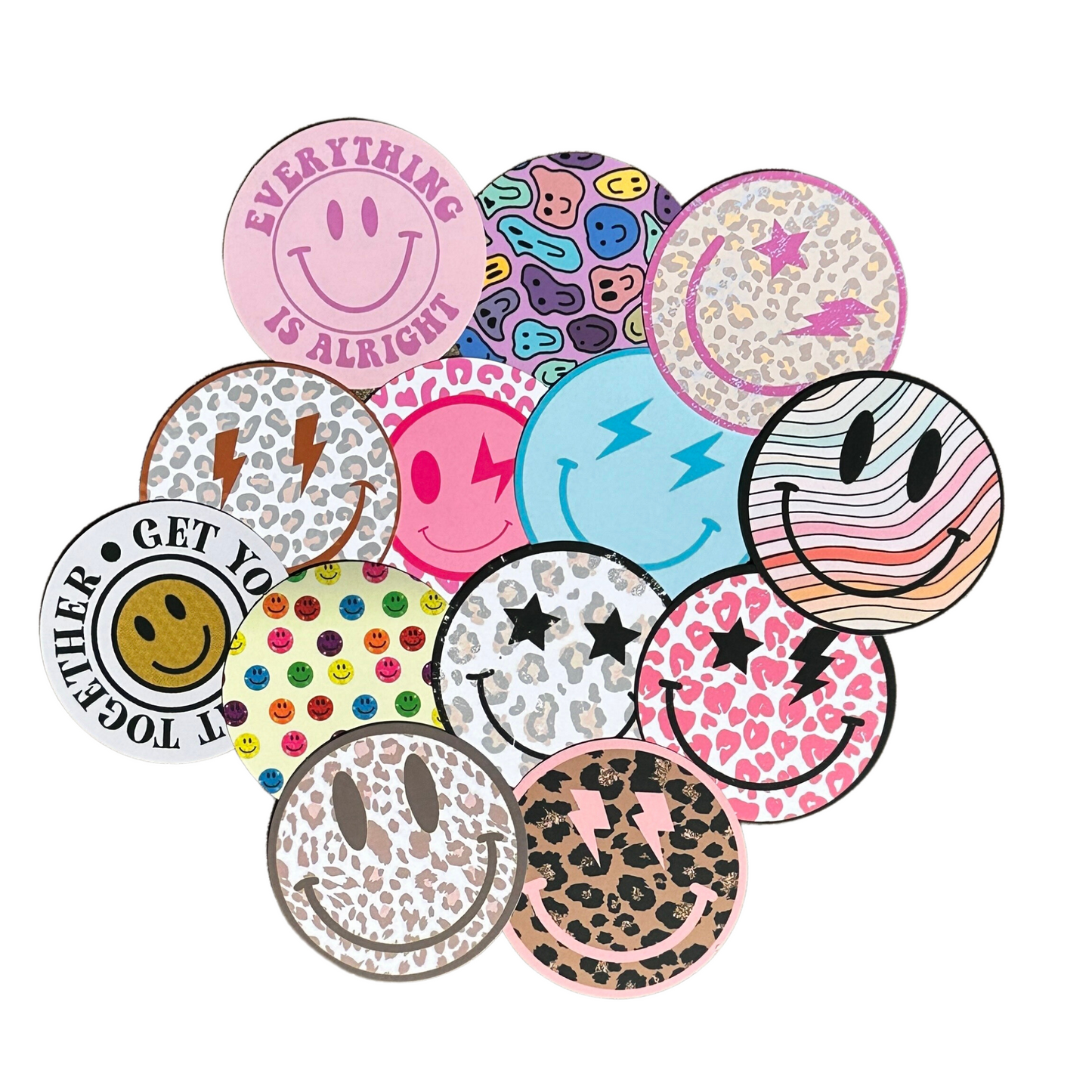 Smiley Face Cardstock Cutouts RoundS | 12 pk Mixed